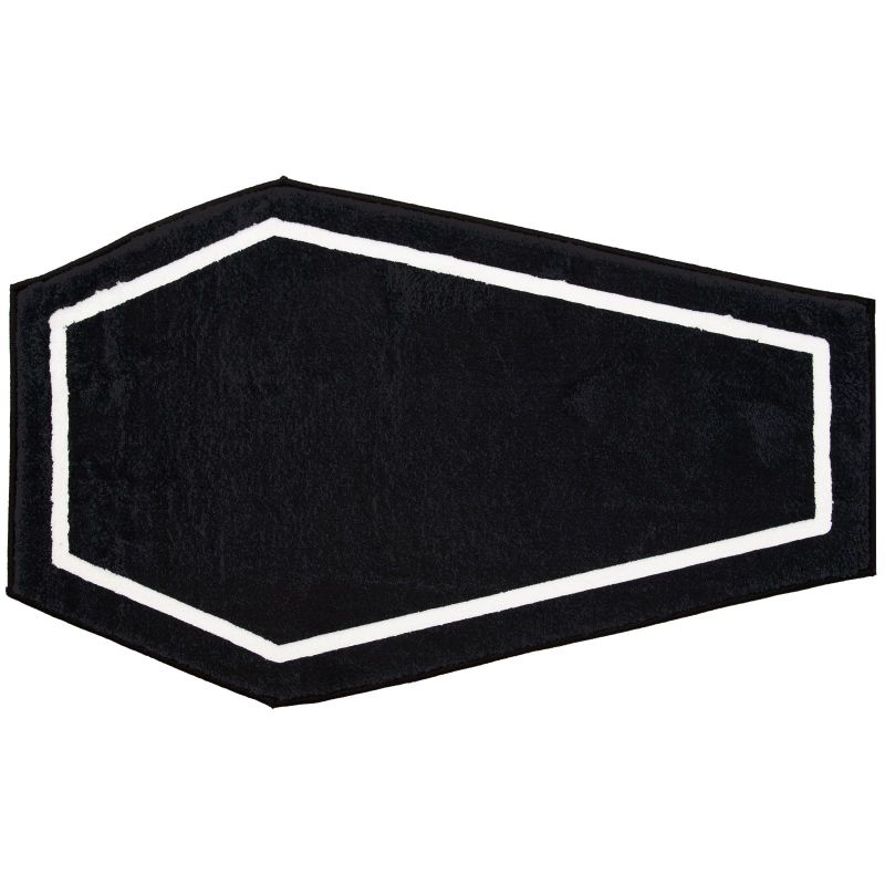 Photo 1 of  Coffin Bath Mat Black Coffin Shape Bathroom Rug Gothic  Floor Carpet Non-Slip Coffin Front Doormat Washable Floor Mat Bathroom Bedroom Home Kitchen Decor,31.5x19.7