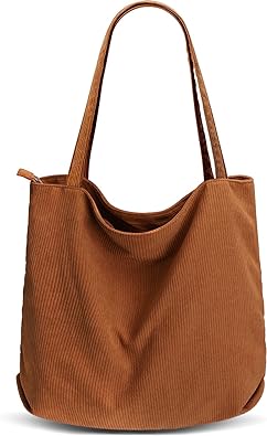 Photo 1 of Corduroy Tote Bag for Women, Large Tote Bag Aesthetic Girl Women's Shoulder Handbags Casual Purse for Office School Travel
