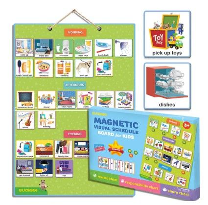 Photo 1 of 145 Reward Chore Chart for Kids Multiple Kids - Toys for Autistic Children Age 5-7 ADHD Tools - Behavior Visual Schedule for Toddler 3-5 at Home - Routine Responsibility Board Autism Learning Material CHORE BOARD & CARDS