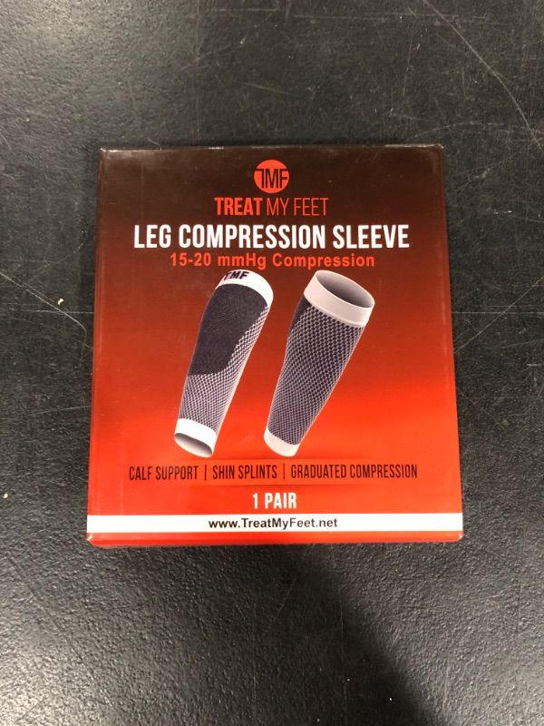 Photo 2 of Leg & Calf Compression Sleeve (1 Pair) Shin Splint & Calf Pain Relief, Comfortable Calf Sleeves helps Improve Circulation for Runners, Nurses & Travelers. Leg Support Footless Socks X-Large