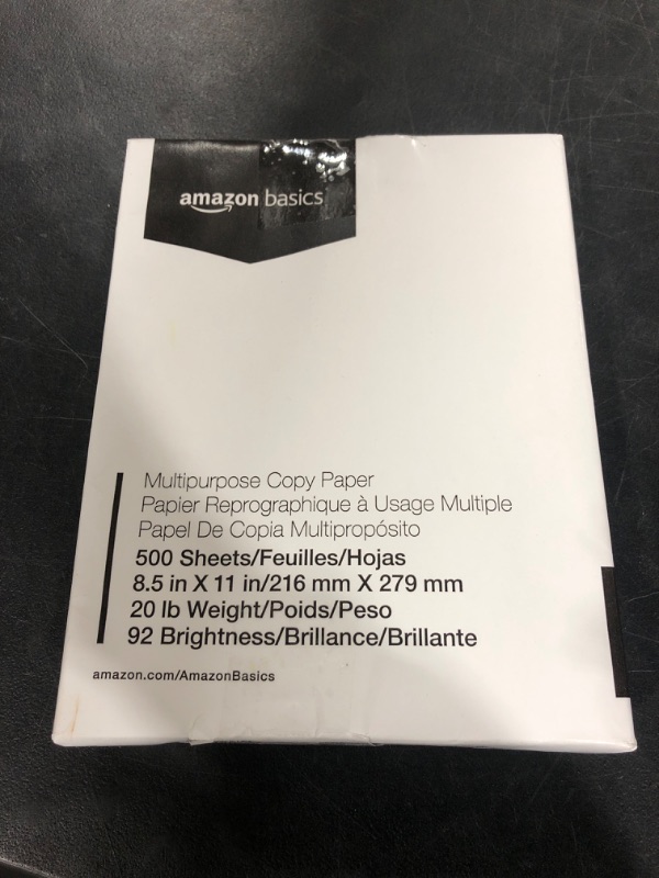 Photo 2 of Amazon Basics Multipurpose Copy Printer Paper, 8.5 x 11 Inch 20Lb Paper - 1 Ream (500 Sheets), 92 GE Bright White 1 Ream | 500 Sheets Multipurpose (8.5x11) Paper