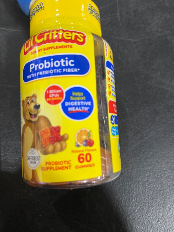 Photo 2 of L’il Critters Probiotic Daily Gummy Supplement for Kids, for Digestive Health Support, Grape, Cherry and Orange Flavors, 60 Gummies BB 10/2024