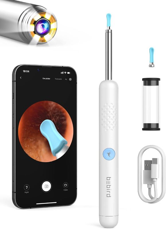 Photo 2 of Ear Wax Removal Tool with Camera, Ear Cleaner with Light, WIFI Visible Ear Otoscope for Ear Cleaning, Earwax Remover for iOS, Android Phones