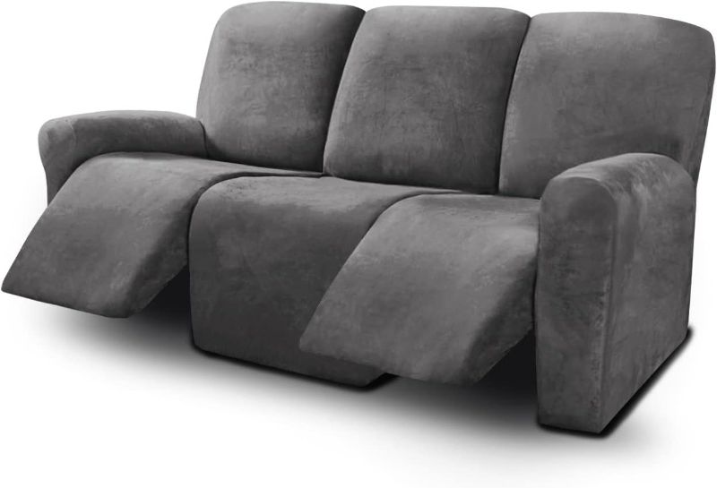 Photo 1 of  8-Pieces Recliner Sofa Covers Stretch Reclining Couch Covers for 3 Cushion Reclining Sofa Slipcovers