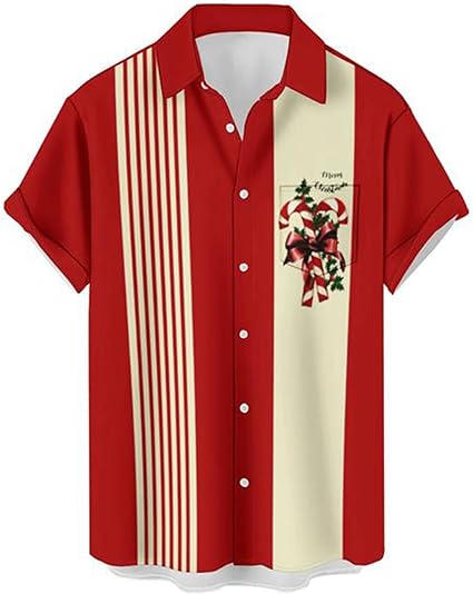 Photo 1 of Deer Lady Hawaiian Bowling Shirts for Men Short Sleeve Button Down Shirt Casual Beach Summer Shirts SIZE 2XL