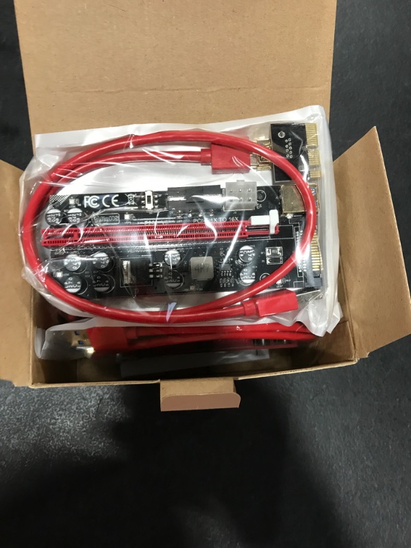 Photo 1 of Joylifeboard GPU Riser Adapter Card PCIe Riser, PCIe-Express Risers 1x to 16x for Bitcoin Litecoin ETH Mining, w/ RGB LED Light+60cm USB 3.0 Cable, VER009S Pro,6 Pack