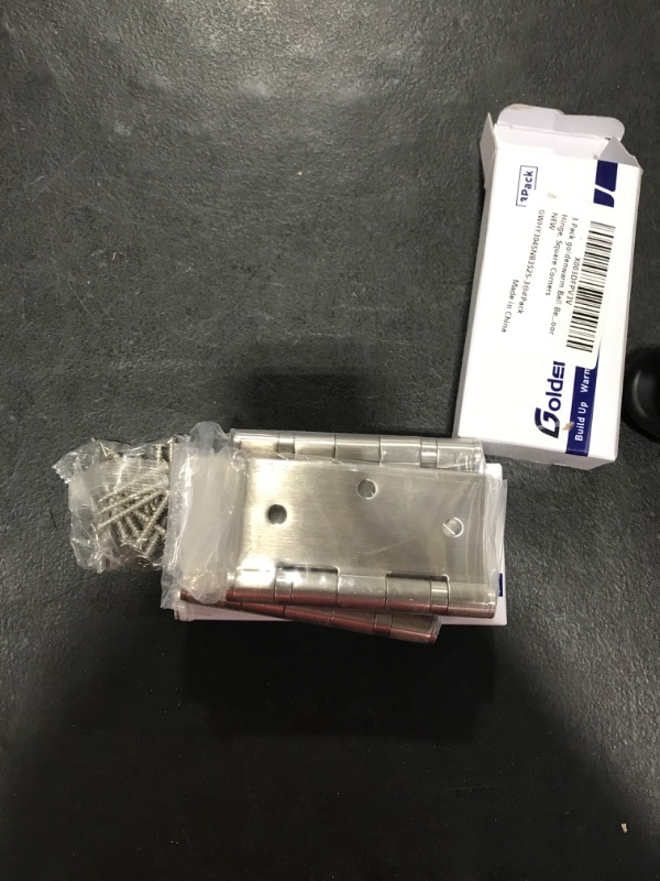 Photo 1 of 3 Pack goldenwarm Ball Bearing Door Hinges Brushed Nickel Heavy Duty Hinges for Exterior & Interior Stainless Steel Door Hinges Satin Nickel Door Hinges 3.5in*3.5in, Square Corners 3.5 inch x 3.5 inch Square Corners Satin Nickel