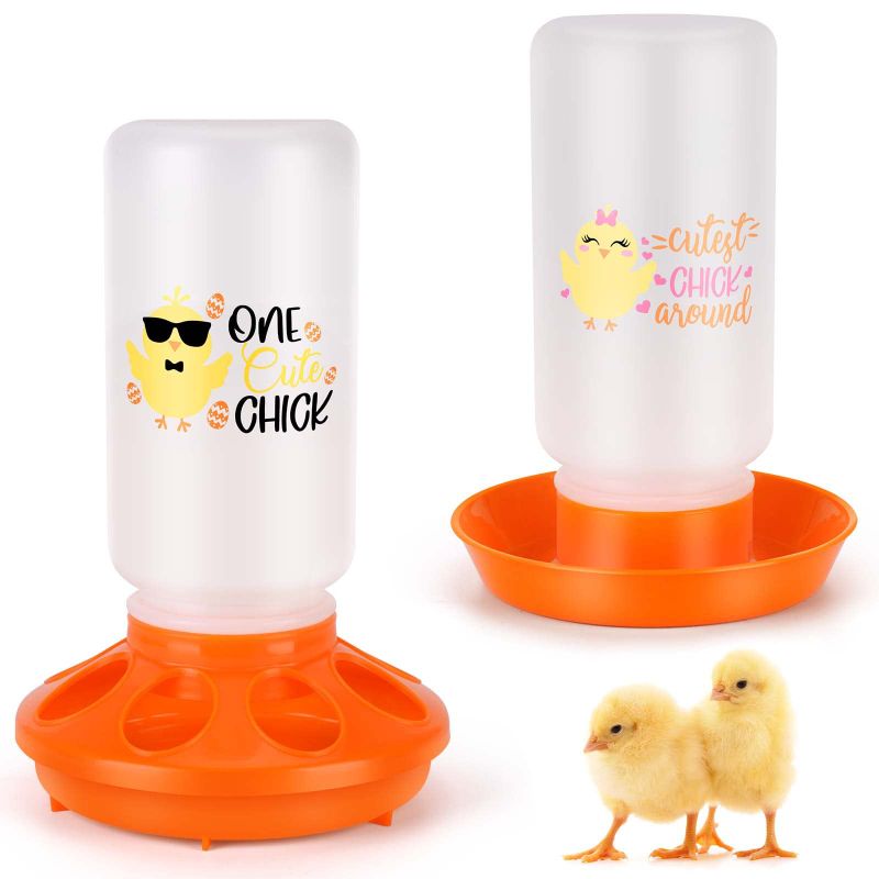 Photo 1 of ?Tgeyd Chick Feeder and Waterer Kit - Chicken Coop Accessories for Baby Chicks - 1 L Automatic Chicken Feeder and Waterer Set | Duck Feeder | Quail Feeder - Chick Brooder Starter Kit
