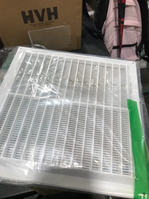 Photo 2 of 10" x 10" Inch Plastic Ventilation Grille with Insect Mesh. HVAC. Indoor and Outdoor Vent Cover. Does NOT Include Screws 10x10 Inch White