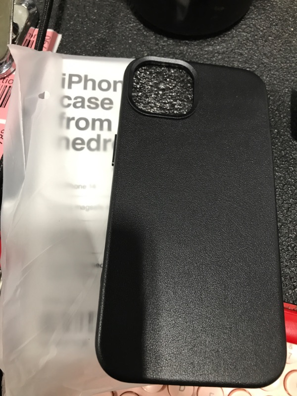 Photo 1 of Genuine leather iPhone 14 phone case- black