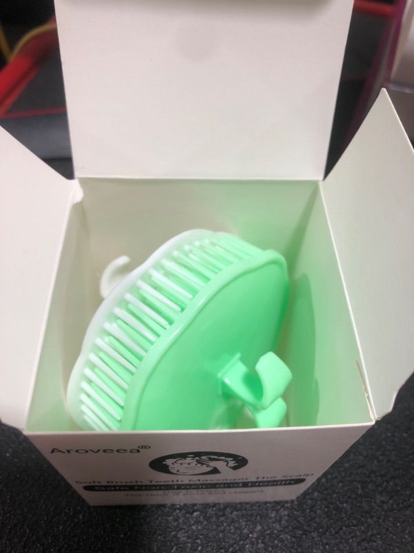 Photo 2 of Hair Scalp Brush Dandruff Cleaning Brush Shower Scalp Shampoo Brush Scalp Massager Pack of 2 (White and Green)