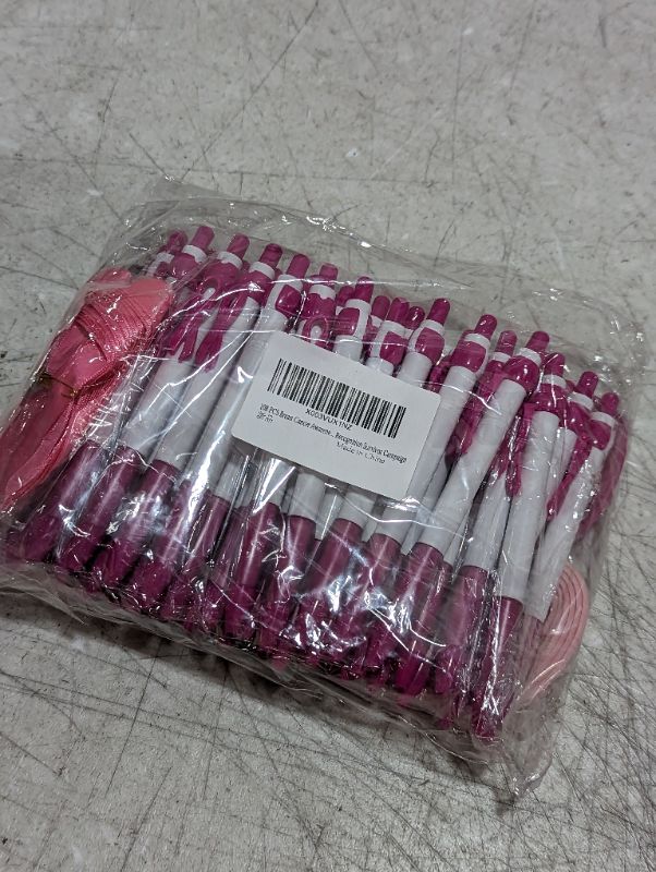 Photo 2 of 108 PCS Breast Cancer Awareness Accessories, 36 PCS Breast Cancer Awareness Bracelets 36 PCS Ballpoint Pens and 36 PCS Pink Ribbon Pins for Charity Recognition Survivor Campaign