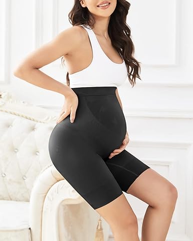 Photo 1 of Adorel Women Maternity Shapewear Shorts Belly Support High Waisted Panties Mid-Thigh Pregnancy Underwear Seamless 