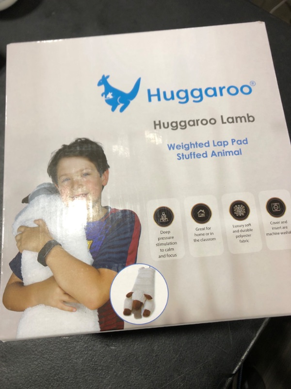 Photo 1 of Huggaroo Weighted Lap Pad Lamb- Sensory Stuffed Animals - 3.6 lb Large 29 x 8 in for Anxiety and Autism Comfort – Stocking Stuffer
