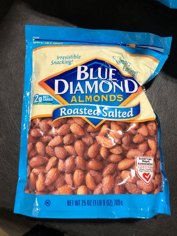 Photo 2 of Blue Diamond Almonds Roasted Salted Snack Nuts, 25 Oz Resealable Bag (Pack of 1) exp dec 23 2023 