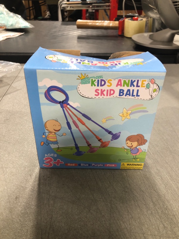 Photo 2 of Britik Ankle Skip Ball for Kids - Foldable Double Rod Flash Wheel Skip It, Indoor Outdoor Fitness Game Toys, Gift for 6 7 8 9 10 Year Old Kids Boys & Girls