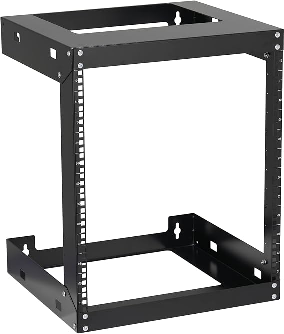 Photo 1 of 12U Wall Mount Rack Open Frame 19" Server Equipment 18 Inches Depth 2 Post Network Cabinet by Tedgetal 