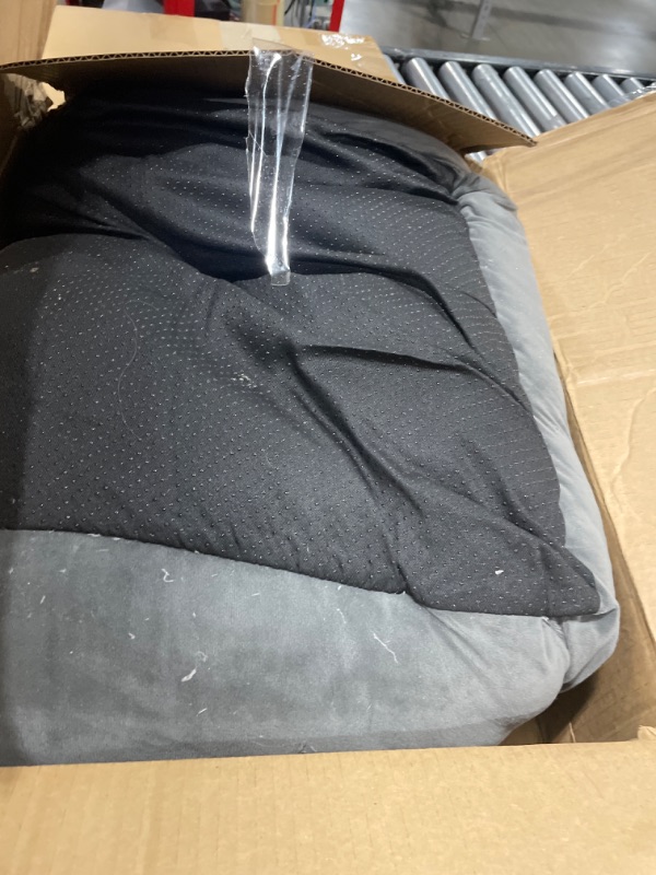 Photo 1 of FURTIME Extra Large Dog Beds for Extra Large Dogs, Washable Dog Bed Orthopedic Rectangle Puppy Pet Bed, Durable Calming Dog Sofa Bed Soft Sleeping with Anti-Slip Bottom XL (35"x 25" x 9") X-L (35"x 25" x 9") for up to 60lbs Rectangle Grey