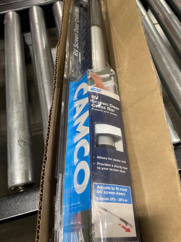 Photo 2 of Camco 42183 Screen Door Cross Bar Handle | Allows for Easier Exit and Protectionof RV Screen Doors with Sturdy and Secure Grip Black Standard