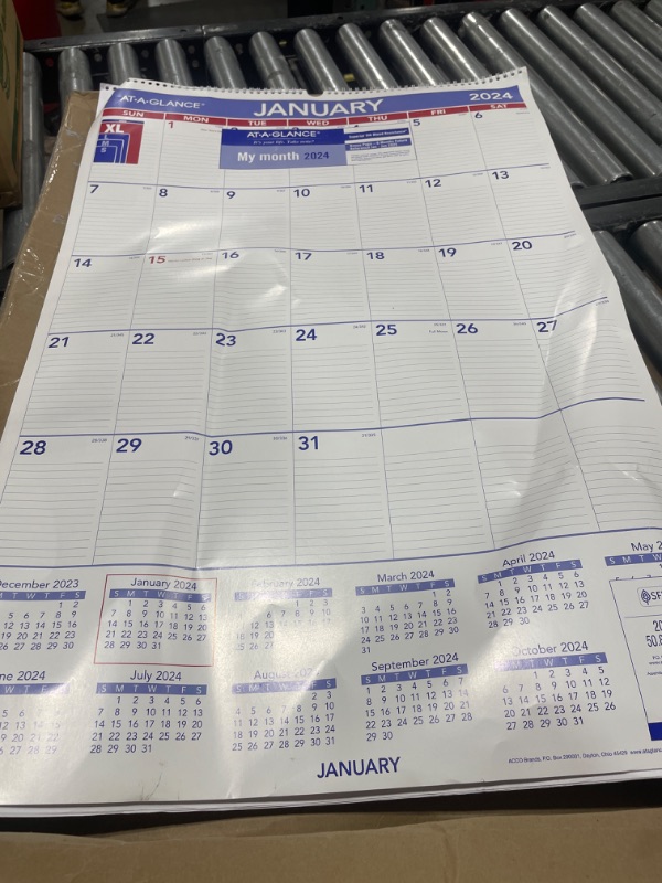 Photo 2 of AT-A-GLANCE 2024 Wall Calendar, 20" x 30", Extra Large, Spiral Bound, Monthly (PM42824) Extra Large 2024 New Edition