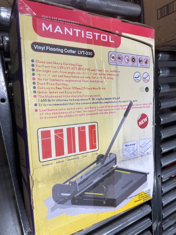 Photo 3 of MantisTol 13" Pro Vinyl Floor Cutter LVT-330 for VCT,LVT, SPC, PVC, LVP, WPC and Rigid Core Vinyl Plank; Best buy! 13.1"