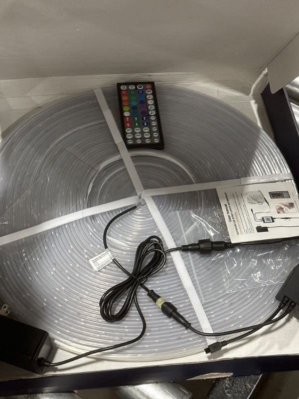 Photo 1 of 200ft Outdoor LED Strip Lights Waterproof 1 Roll,IP68 Outside Led Light Strips Waterproof with App and Remote,Music Sync RGB Exterior Led Rope Lights with Self Adhesive Back for Deck,Balcony,Pool