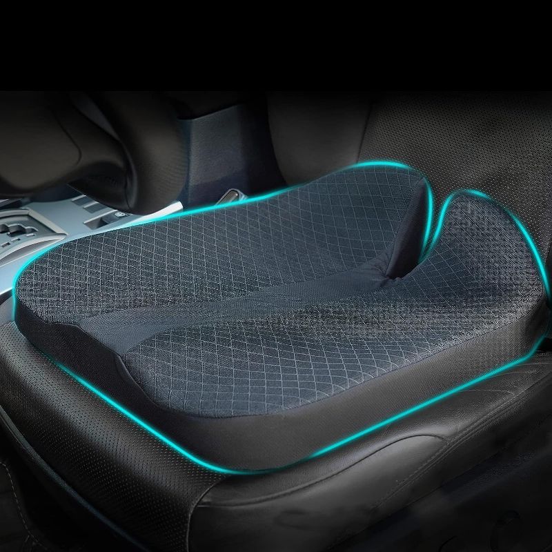 Photo 1 of 2023 Upgrades Car Coccyx Seat Cushion Pad for Sciatica Tailbone Pain Relief, Heightening Wedge Booster Seat Cushion for Short People Driving, Truck Driver, for Truck Accessories Office Chair
