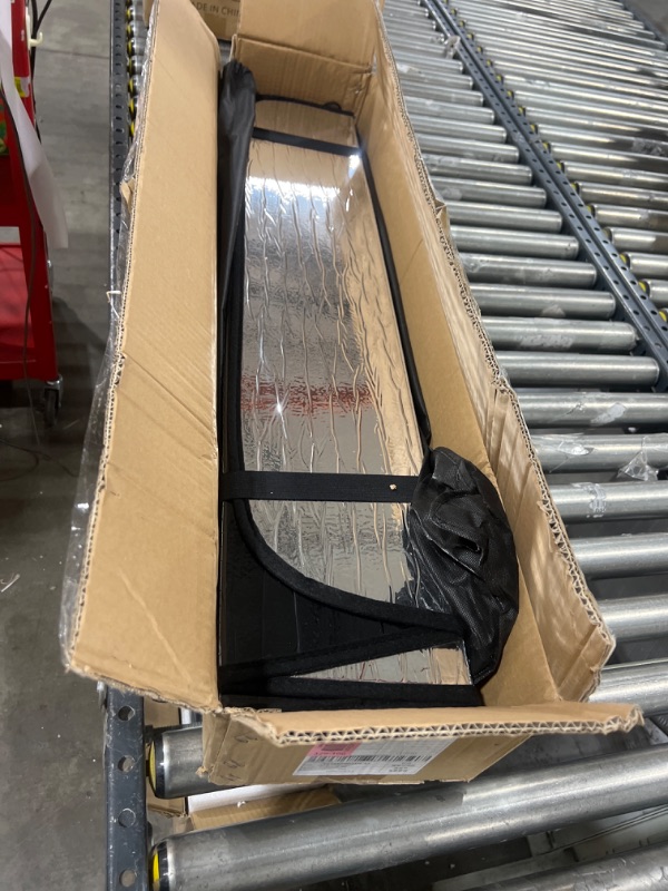 Photo 1 of Pigenius Windshield Sun Shade for 2018 2019 2020 2021 2022 2023 Tesla Model 3, Model Y 2020-2023, Custom Fit Front Window Shade - Premium Folding Sunshade Silver-Premium Sunshade