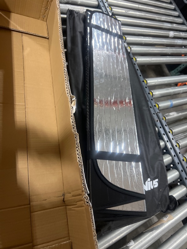 Photo 1 of Pigenius Windshield Sun Shade for 2018 2019 2020 2021 2022 2023 Tesla Model 3, Model Y 2020-2023, Custom Fit Front Window Shade - Premium Folding Sunshade Silver-Premium Sunshade