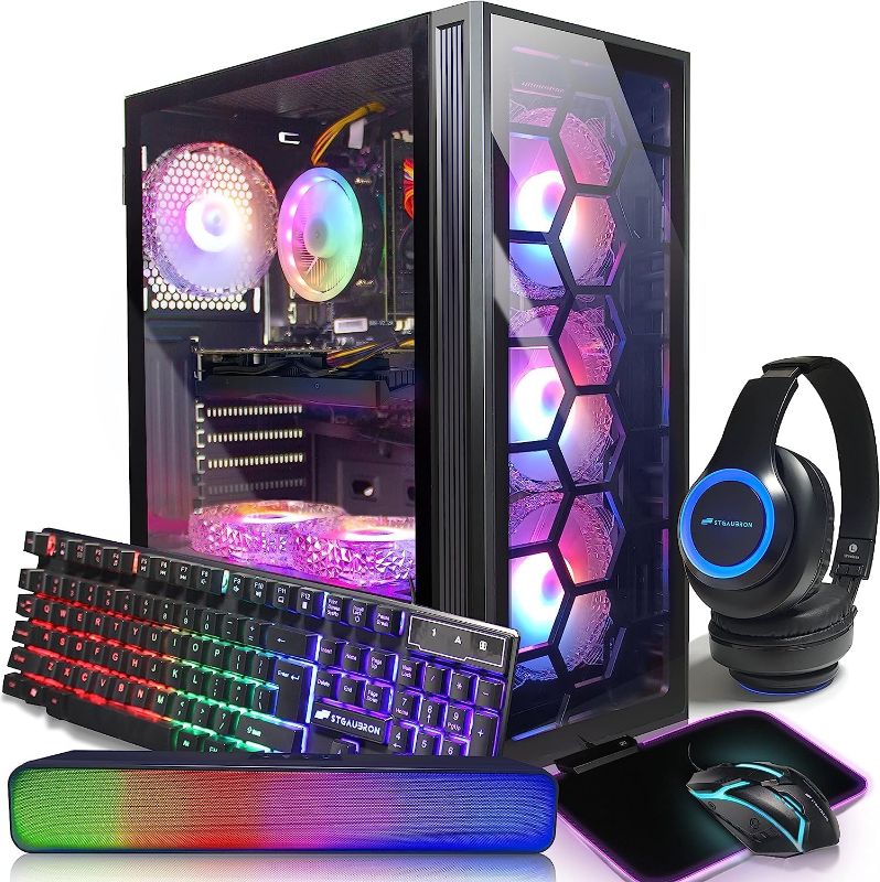 Photo 1 of STGAubron Gaming Desktop PC,Intel Core i7 3.4G up to 3.9G,GeForce RTX 2060 Super 8G GDDR6,32G,1TB SSD,WiFi,BT 5.0,RGB Keybaord,RGB Mouse Pad,RGB BT Sound Bar,RGB Bluetooth Headset Mic,W10H64
