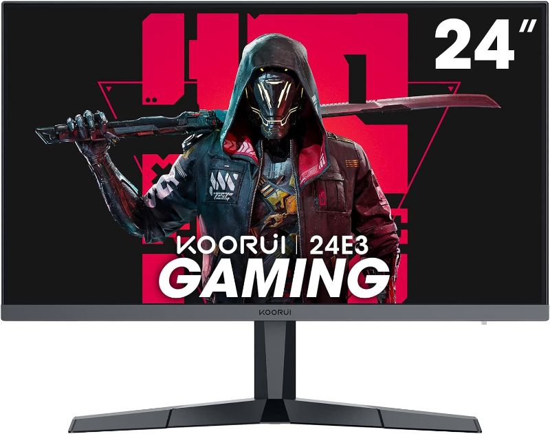 Photo 1 of KOORUI 24 Inch Gaming Monitor, 165Hz IPS 1080p 1ms Adaptive Sync, Frameless, HDMI, DisplayPort, Tilt Adjustable, Eye Care, VESA Wall Mount? Black
