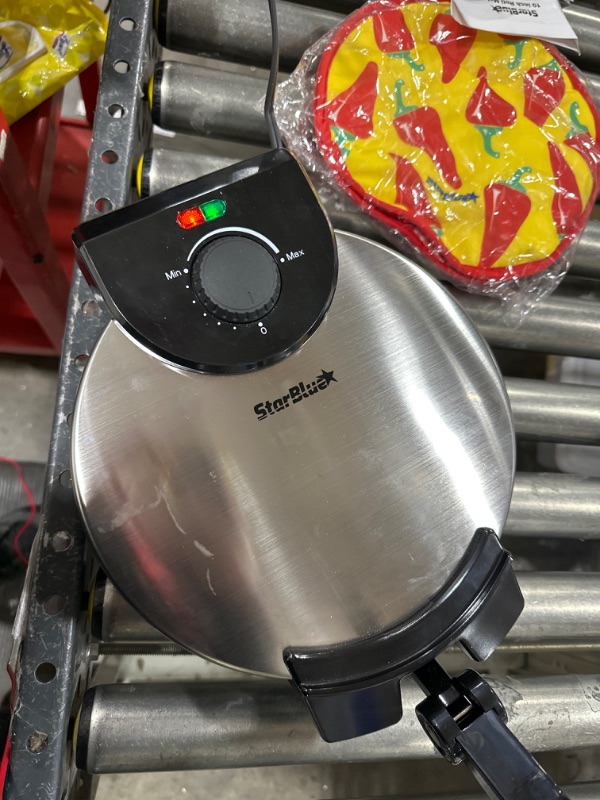 Photo 2 of 10inch Roti Maker by StarBlue with FREE Roti Warmer - The automatic Stainless Steel Non-Stick Electric machine to make Indian style Chapati, Tortilla, Roti AC 110V 50/60Hz 1200W