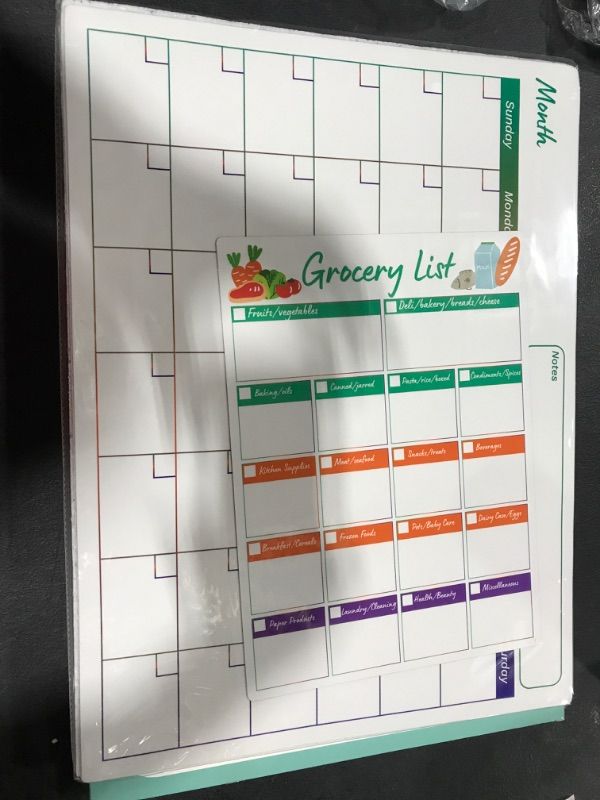 Photo 2 of Magnetic Calendar for Fridge Set of 3 17”x13” Fridge Calendar Dry Erase, Weekly Planner Magnetic Fridge to-do List Family Calendar | Includes 6 Dry Erase Pens by Mommy Marvel Horizontal