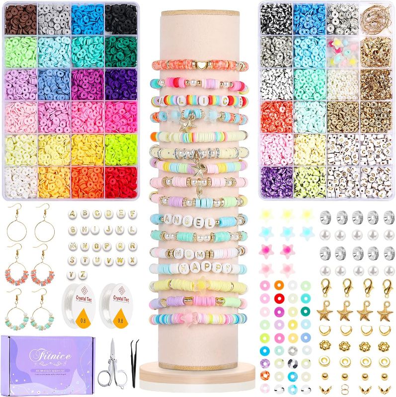 Photo 1 of 
Clay Beads Bracelet Making Kit, 36 Colors Beads