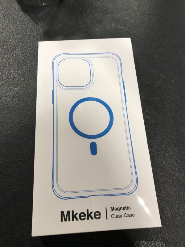 Photo 2 of Mkeke Magnetic Shockproof Phone Case Designed for iPhone 14 Pro- Clear with Magsafe [Military Grade Drop Protection] [Not Yellowing] 

