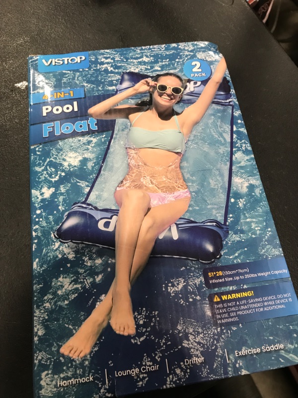 Photo 1 of 2 pack of 4-in-1 pool float. Hammock, Lounge chair, Drifter, and Exercise saddle all in one!