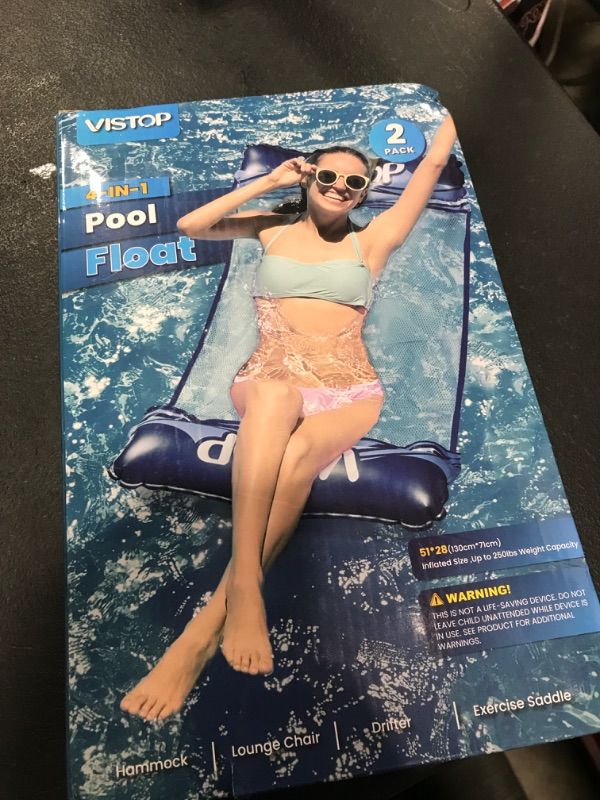 Photo 1 of 2 pack of 4-in-1 pool float. Hammock, Lounge chair, Drifter, and Exercise saddle all in one!