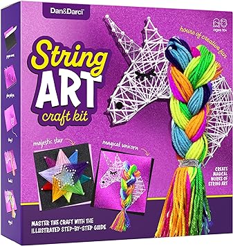 Photo 1 of 3D String Art Kit for Kids - Arts and Crafts for Girls & Boys - Art Set Birthday Gifts for 8-12 Year Old Girl - Craft Gift Ideas Ages 8, 9, 10, 11, 12 + Age - Unicorn & Star Strings Toys Activities
