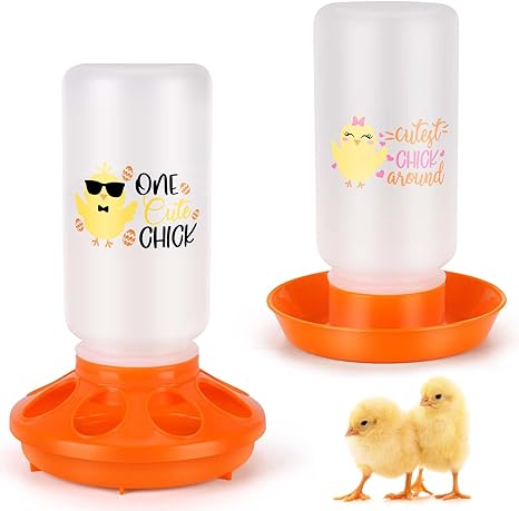 Photo 1 of ?Tgeyd Chick Feeder and Waterer Kit - Chicken Coop Accessories for Baby Chicks - 1 L Automatic Chicken Feeder and Waterer Set | Duck Feeder | Quail Feeder - Chick Brooder Starter Kit
