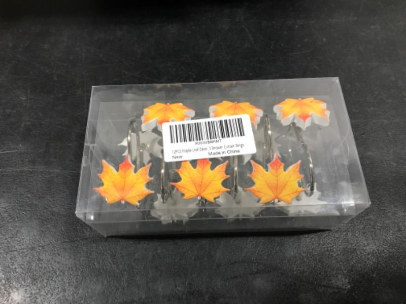Photo 1 of 12PCS Maple Leaf Decorative Shower Curtain Hooks Rings for Fall Autumn Shower Curtains Bathroom Decor Accessories, Metal Rustproof Thanksgiving Cute Country Rustic Fall Shower Curtain Rings