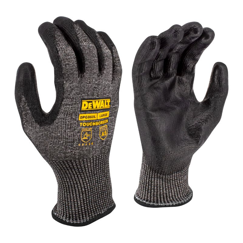 Photo 1 of DEWALT DPG860 cut protection level A5 PU Touchscreen Glove Extra Large