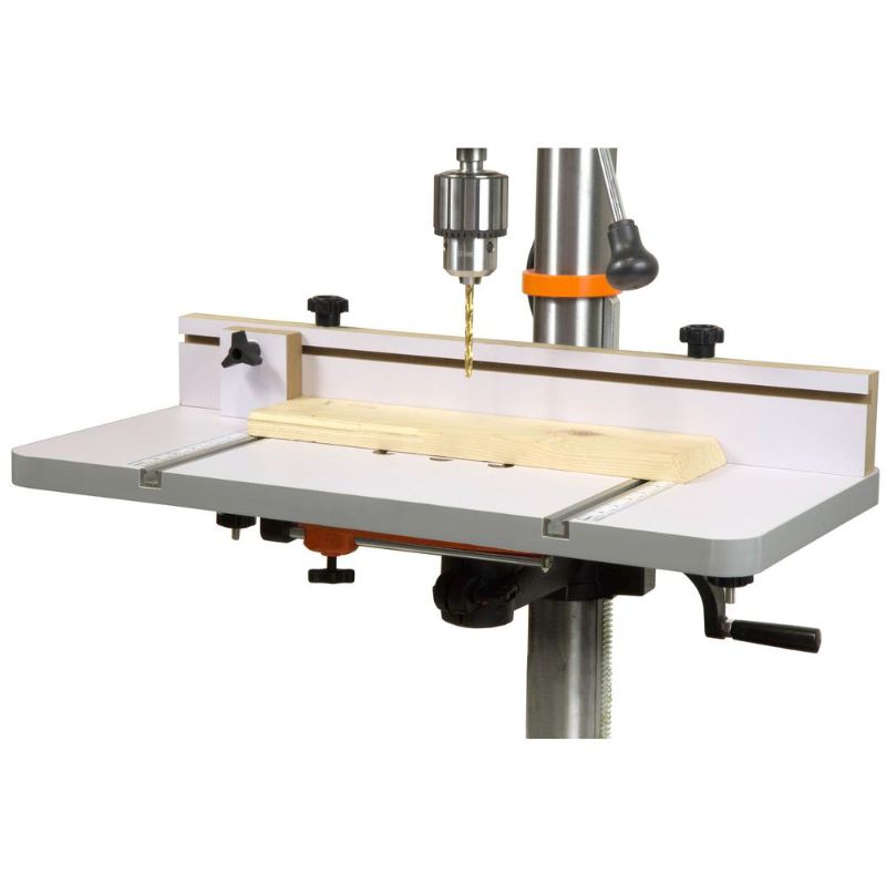 Photo 1 of 24 in. x 12 in. Drill Press Table with an Adjustable Fence and Stop Block
