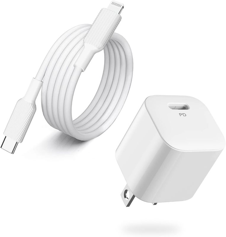 Photo 1 of iPhone 13 12 11 Fast Charger [MFi Certified] 20W USB C Apple Power Adapter PD Type C Wall Charger with 6FT Lightning Cable Compatible with iPhone 13Pro/13Pro Max/12 Mini/11/11 Pro Max/XR/X/SE 