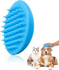 Photo 1 of 2 PACK JLFQFN Dog and Cat Grooming Bath Brush,Dog bath brush scrubber,Pet Soft Silicone Bristles Curry Brush, Shampoo Rubber Deshedding Comb for Massage Wash Wet or Dry, Short Medium and Long Hair(Blue)