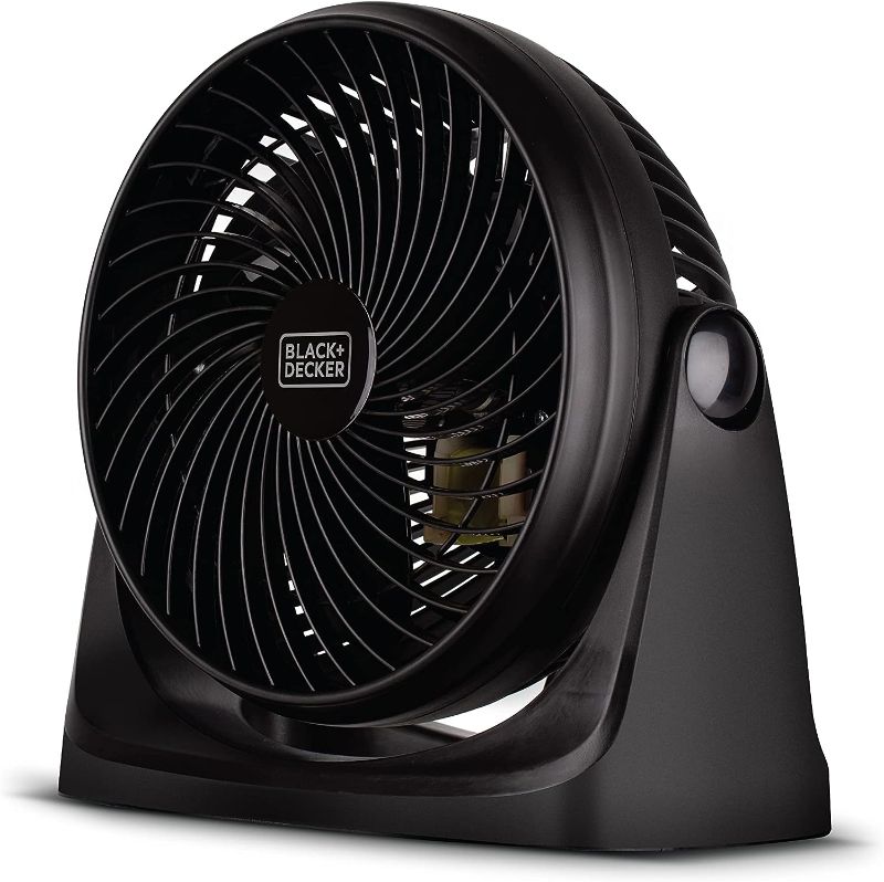 Photo 1 of  BLACK+DECKER Turbo Desk Fan – Electric Portable 7 Inch Table Fan with Adjustable Tilt for Quiet Cooling, Black 