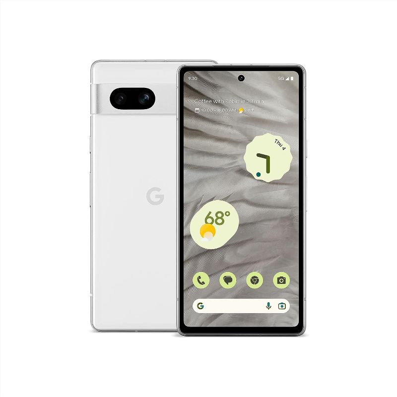 Photo 1 of Google Pixel 7a - Unlocked Android Cell Phone with Wide Angle Lens and 24-Hour Battery - 128 GB -  Snow 