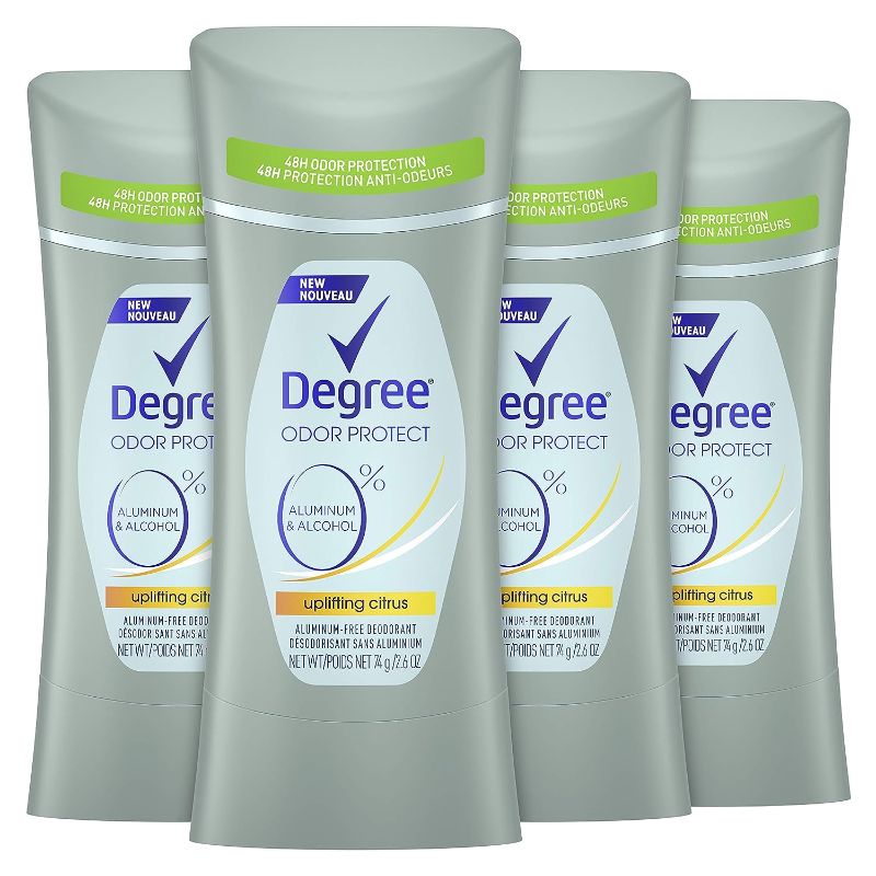 Photo 1 of  Degree 0% Aluminum Free Deodorant Uplifting Citrus 4 Count 48H Odor Protection Deodorant for Women 2.6 oz 