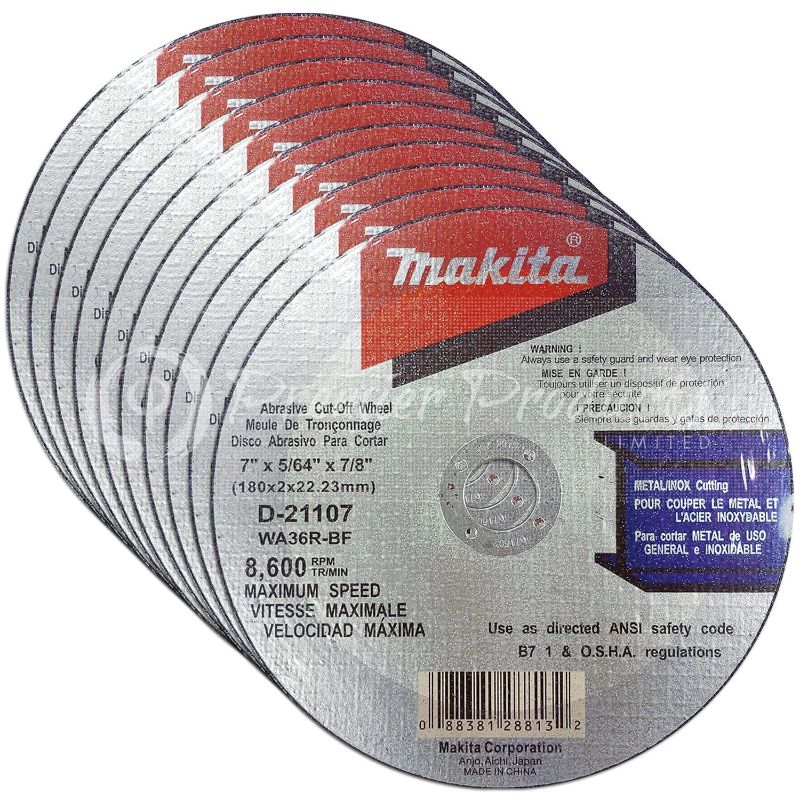 Photo 1 of  Makita 10 Pack - 7 Inch Cut Off Wheel for 7” Grinders - Aggressive Grinding for Metal & Stainless 