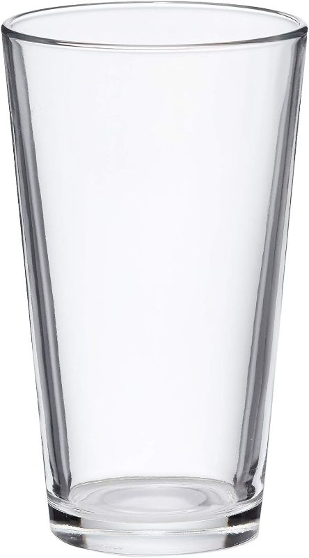 Photo 1 of  Amazon Basics Pint Pub Beer Glasses, 16-Ounce, Set of 6, Clear 