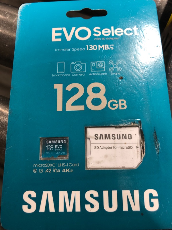 Photo 2 of SAMSUNG EVO Select Micro SD-Memory-Card + Adapter, 128GB microSDXC 130MB/s Full HD & 4K UHD, UHS-I, U3, A2, V30, Expanded Storage for Android Smartphones, Tablets, Nintendo-Switch (MB-ME128KA/AM)